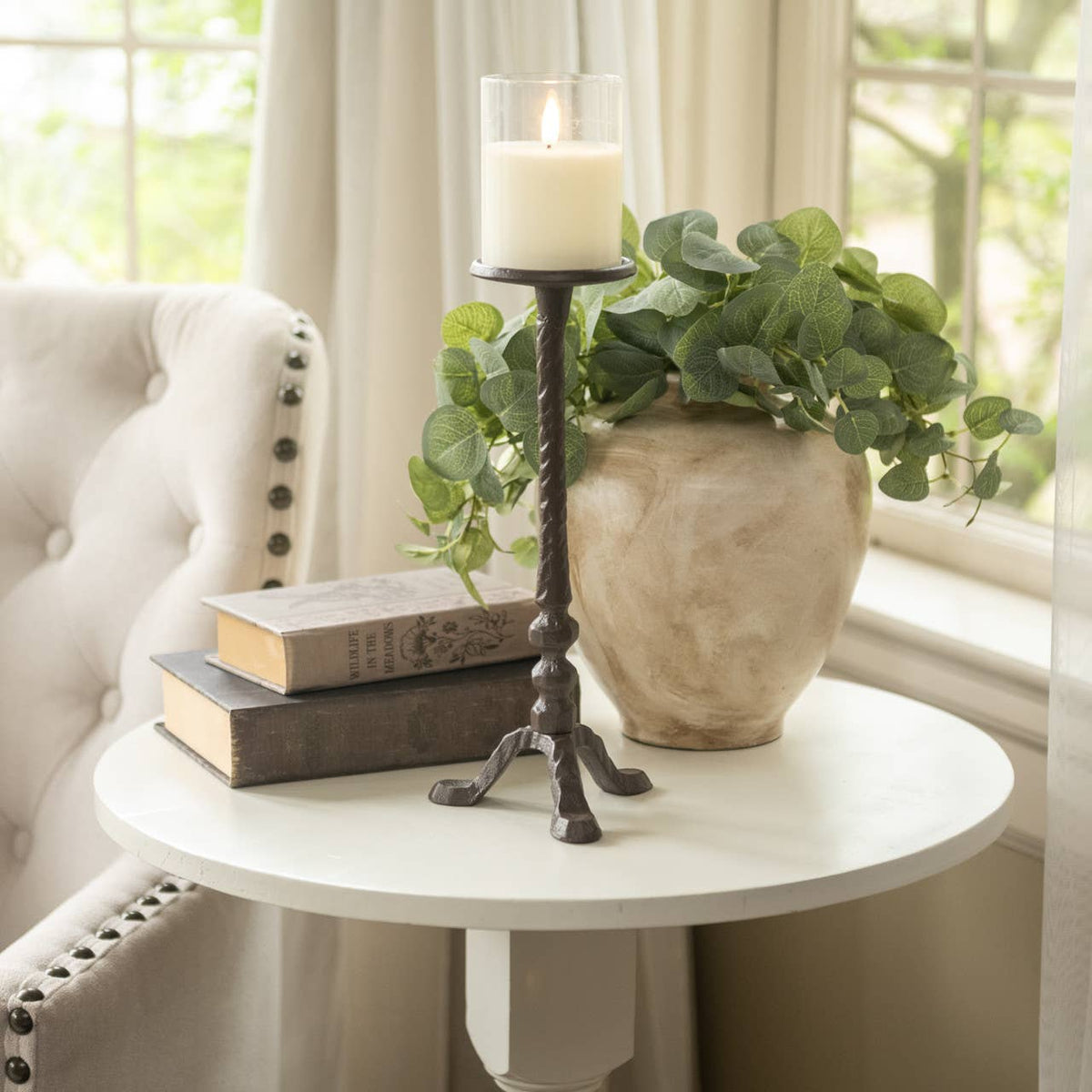 12" SOLID PILLAR CANDLE STAND