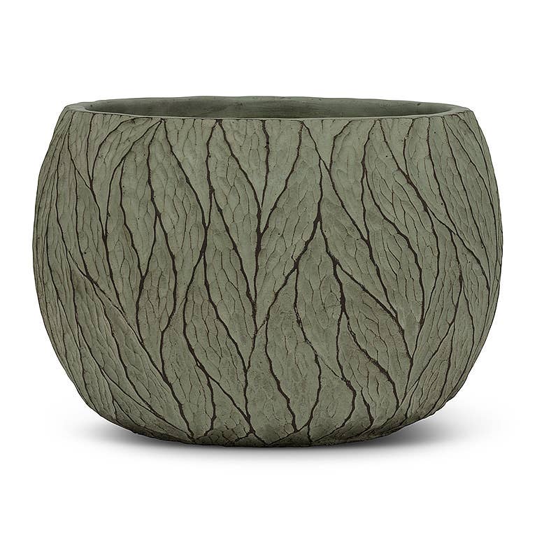 Lg Deep Leaf Planter-Sage-7.5"D-2787