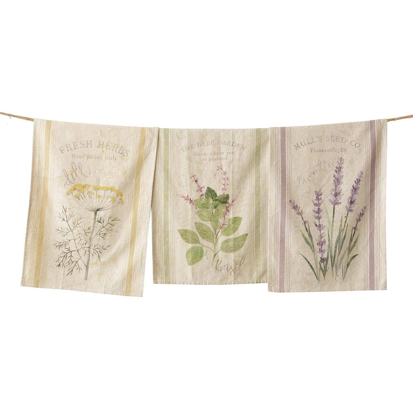 Tea Towels - The Herb Garden (Pk/03 Ast)