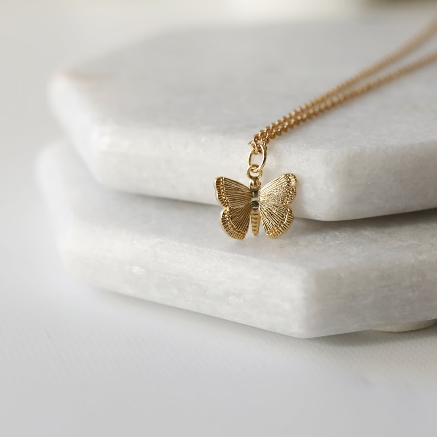 A New Creation 14k Gold Butterfly Inspirational Christian Ne