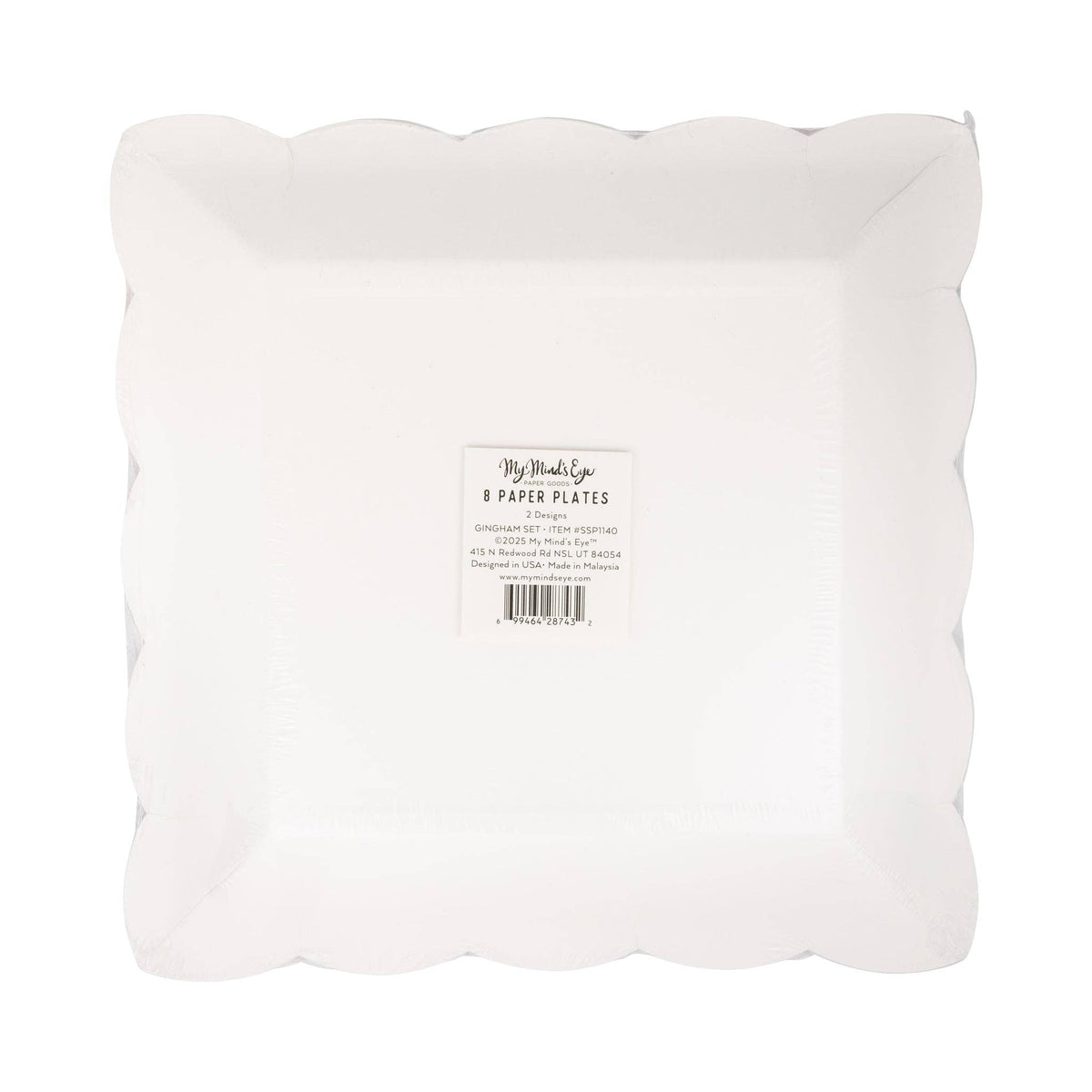 Gingham 9" Paper Plate Set