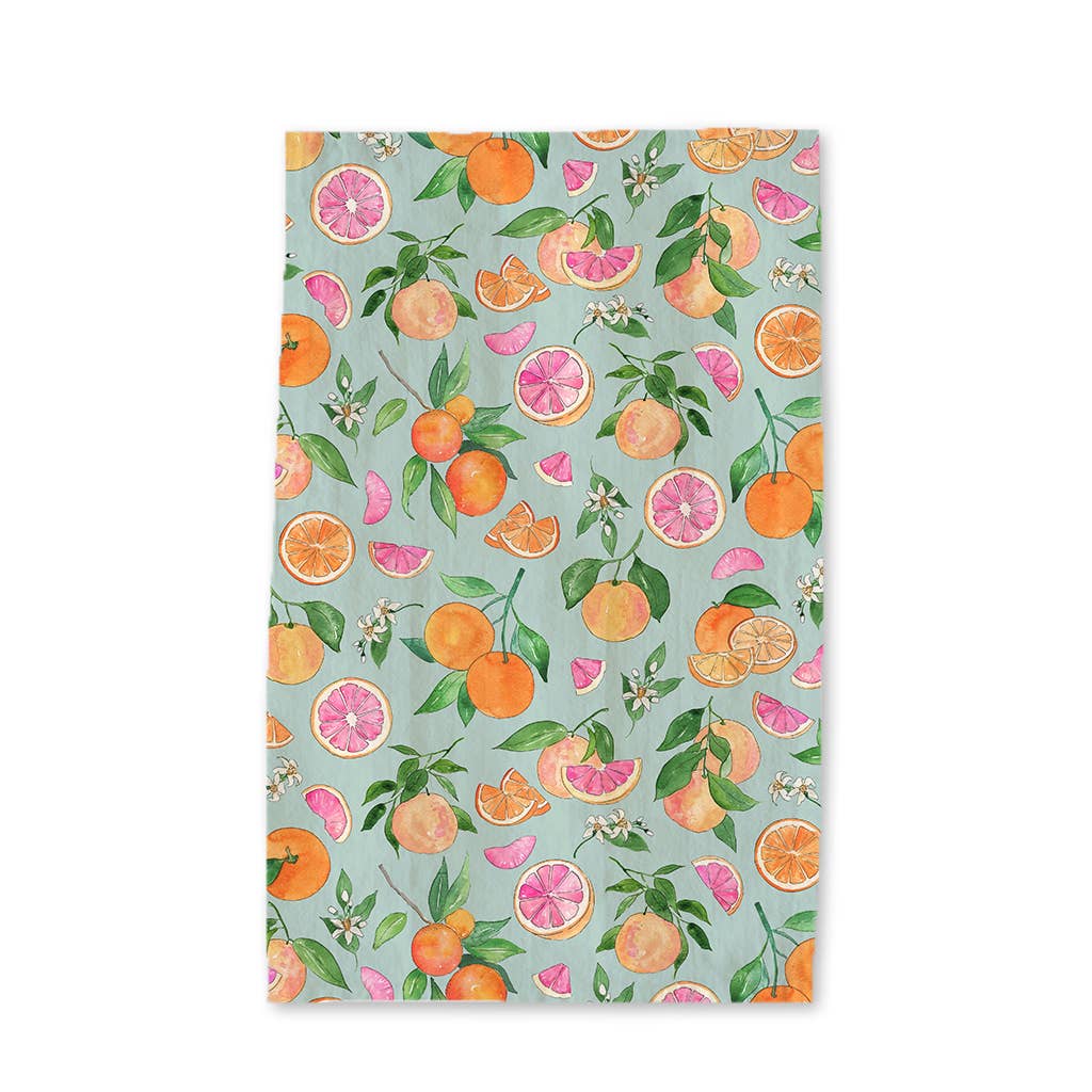 Grapefruit & Oranges Tea Towel Summer Fruit Kitchen Decor