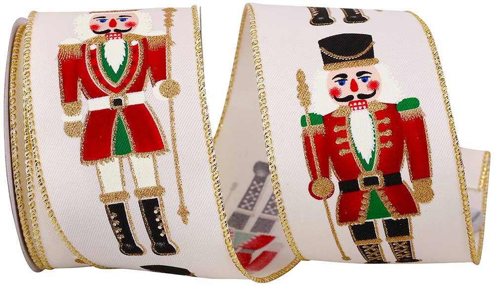 Nutcracker Guard Wired Edge, Ivory, 2-1/2 In, 10 Yards