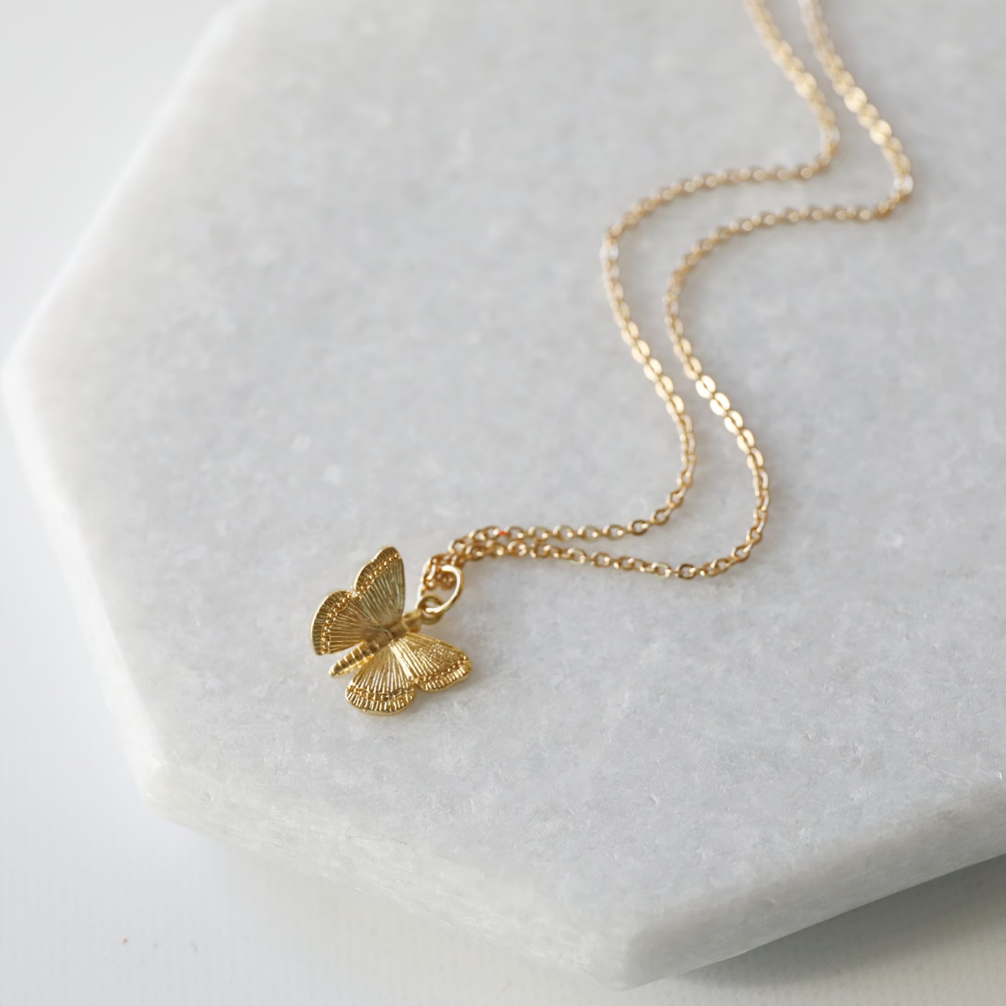 A New Creation 14k Gold Butterfly Inspirational Christian Ne
