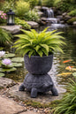 Turtle Pedestal Planter – Stone-Textured Animal  #17781