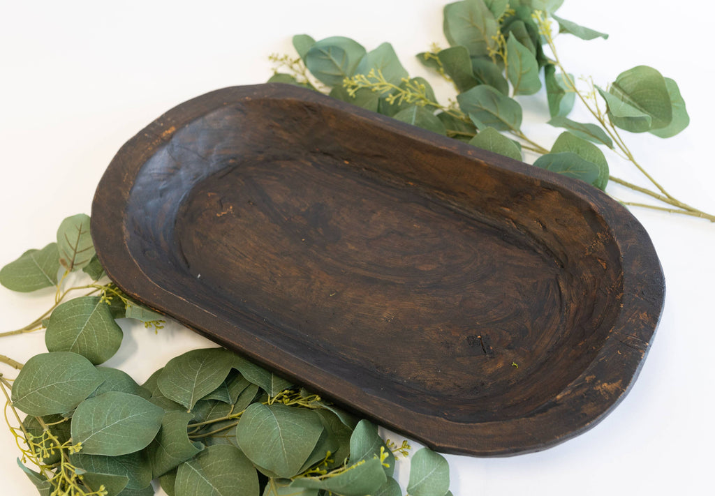 Medium Wood Carved Bowl 20"