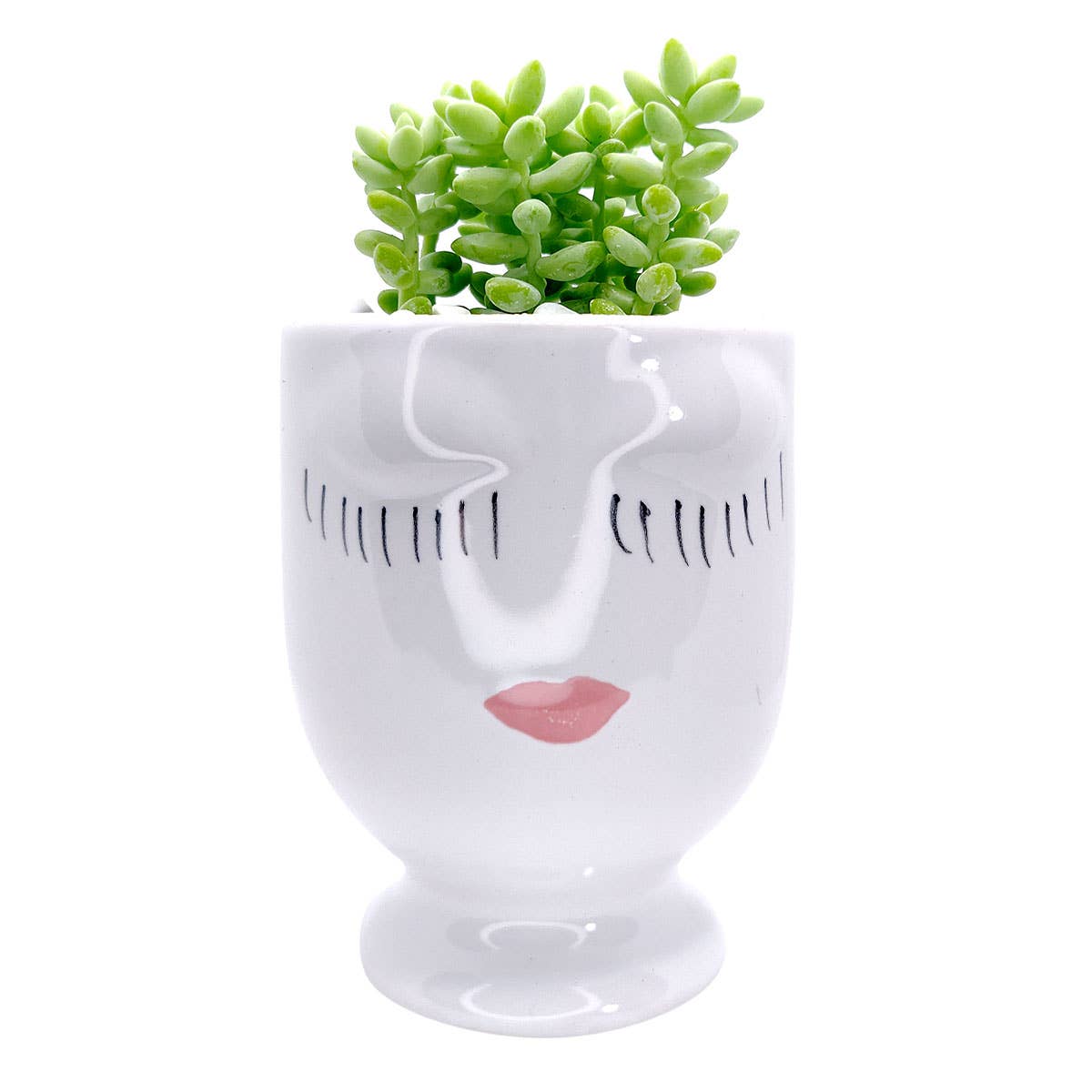 Hand-painted Lady Face Planter - Ceramic Pots For Plants