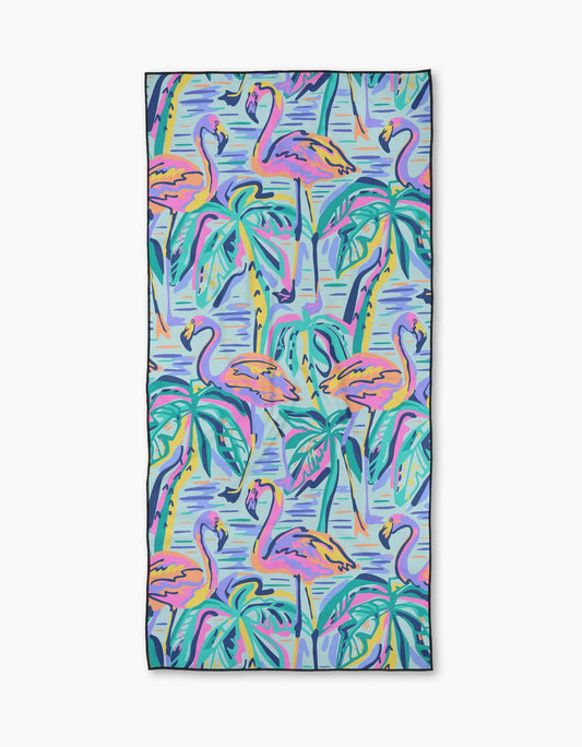 Pink Flamingo Beach Towel