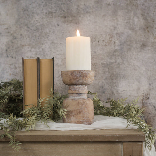 TERRACOTTA PILLAR CANDLE HOLDER