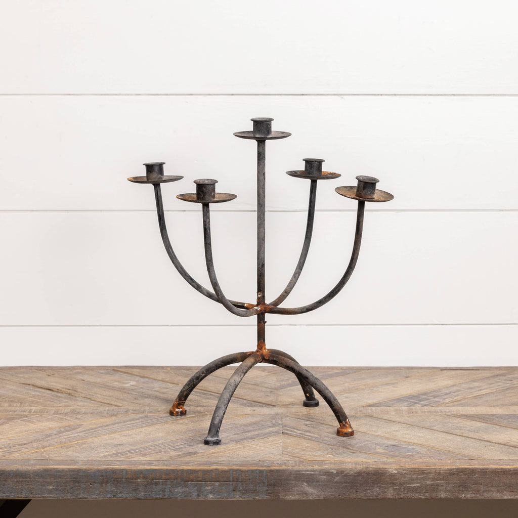 15.5" BLACK CANDELABRA TAPER CANDLE HOLDER
