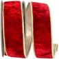 Velvet Plush Texture Deluxe Backed Wired Edge, Red/gold