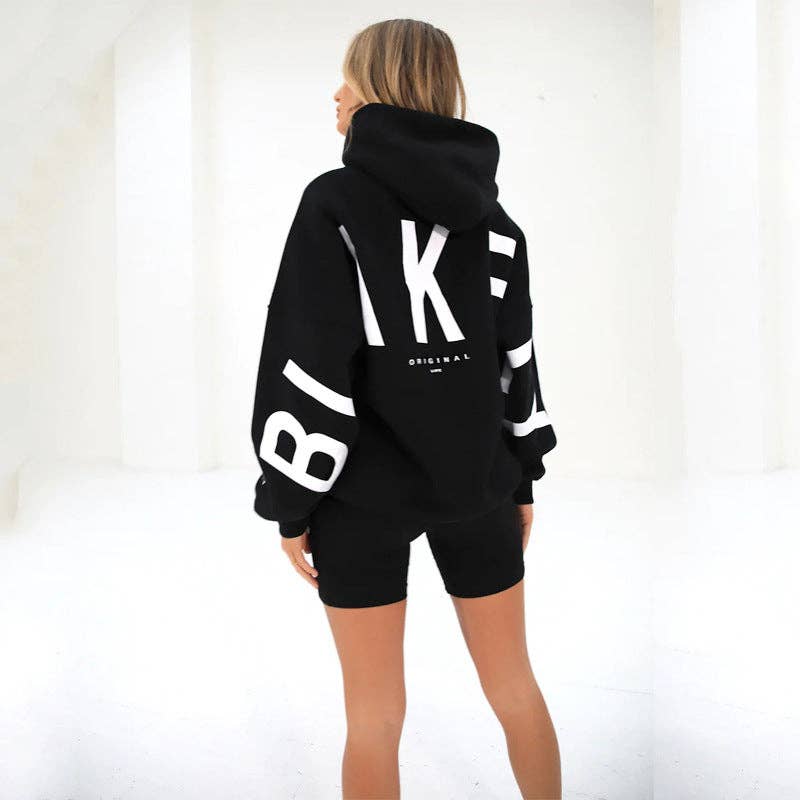 Fashionable Floral Printed Hooded Sweatshirt for Women