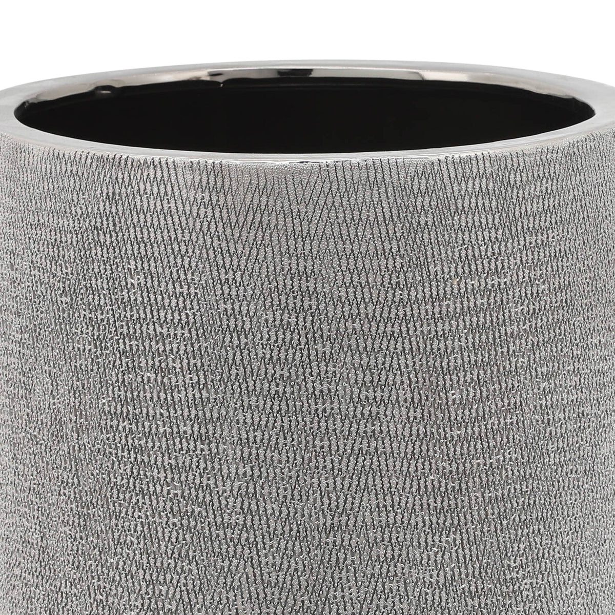 Planters Set of 2 - Silver Ceramic Footed Scratched, 6/8 in.
