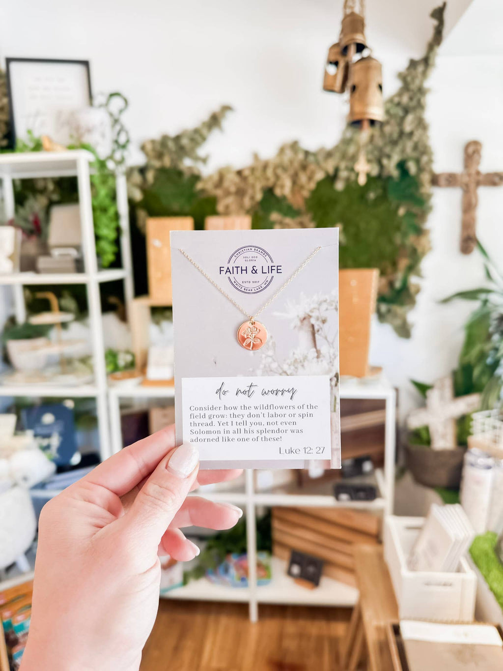 "Consider The Wildflowers" 14k Gold Christian Necklace