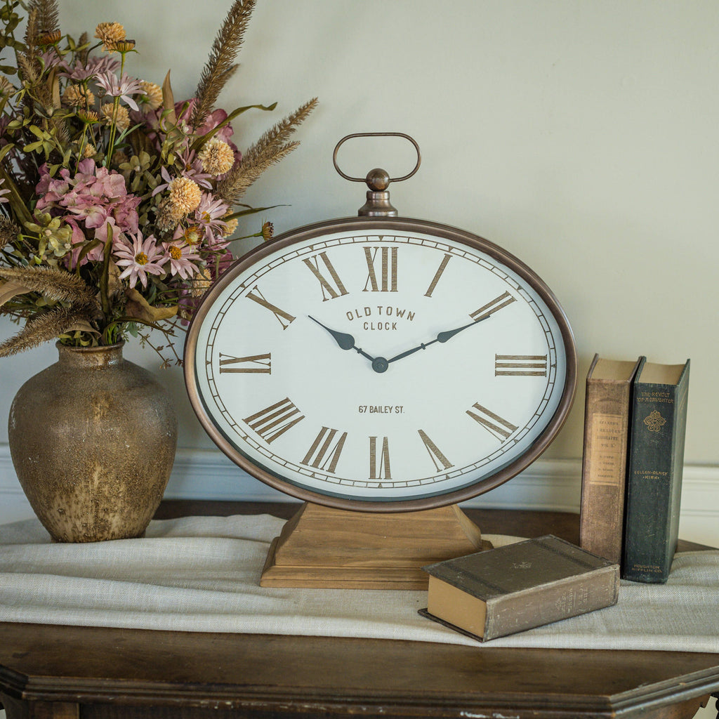 18.75" OVAL TABLETOP CLOCK