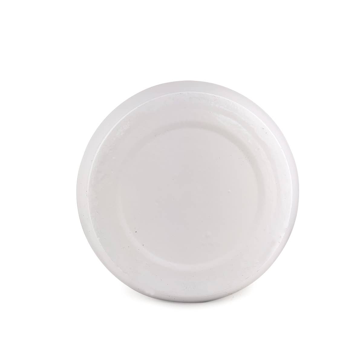 White Ceramic Pot with Wooden Stand - Pot for Houseplant