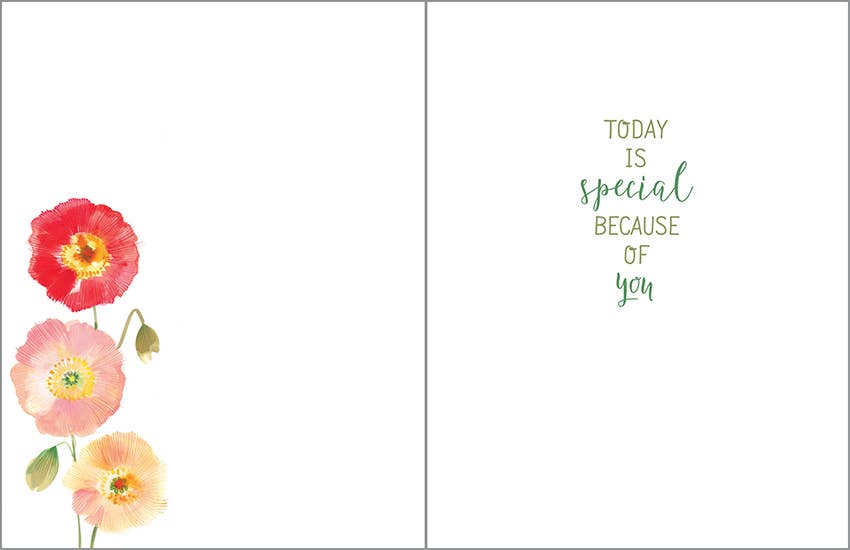 Birthday Greeting Card - Simple Poppies
