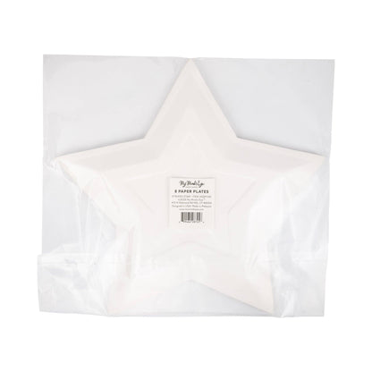 Striped Star Shaped Paper Plate