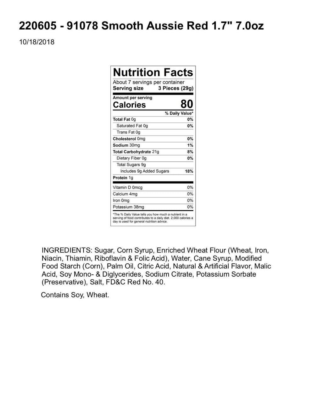 Australian Style Licorice - Strawberry - 7 oz Resealable Bag