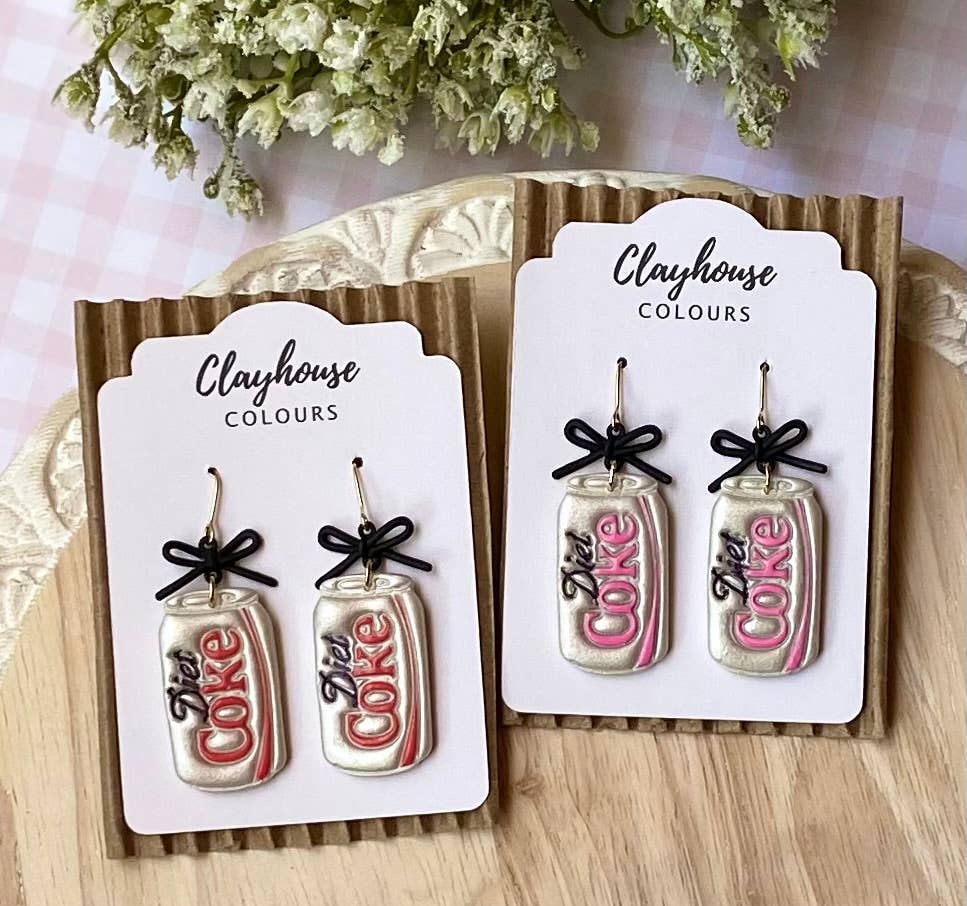 Diet Soda and Bow Earrings 