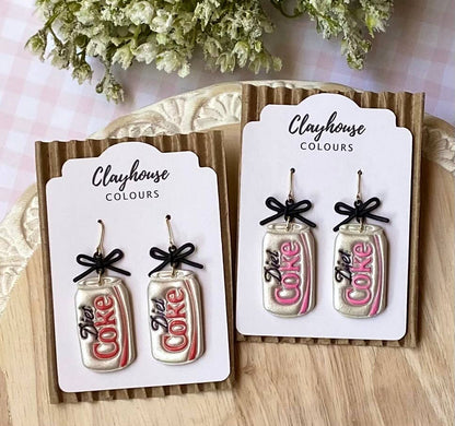 Diet Soda and Bow Earrings 
