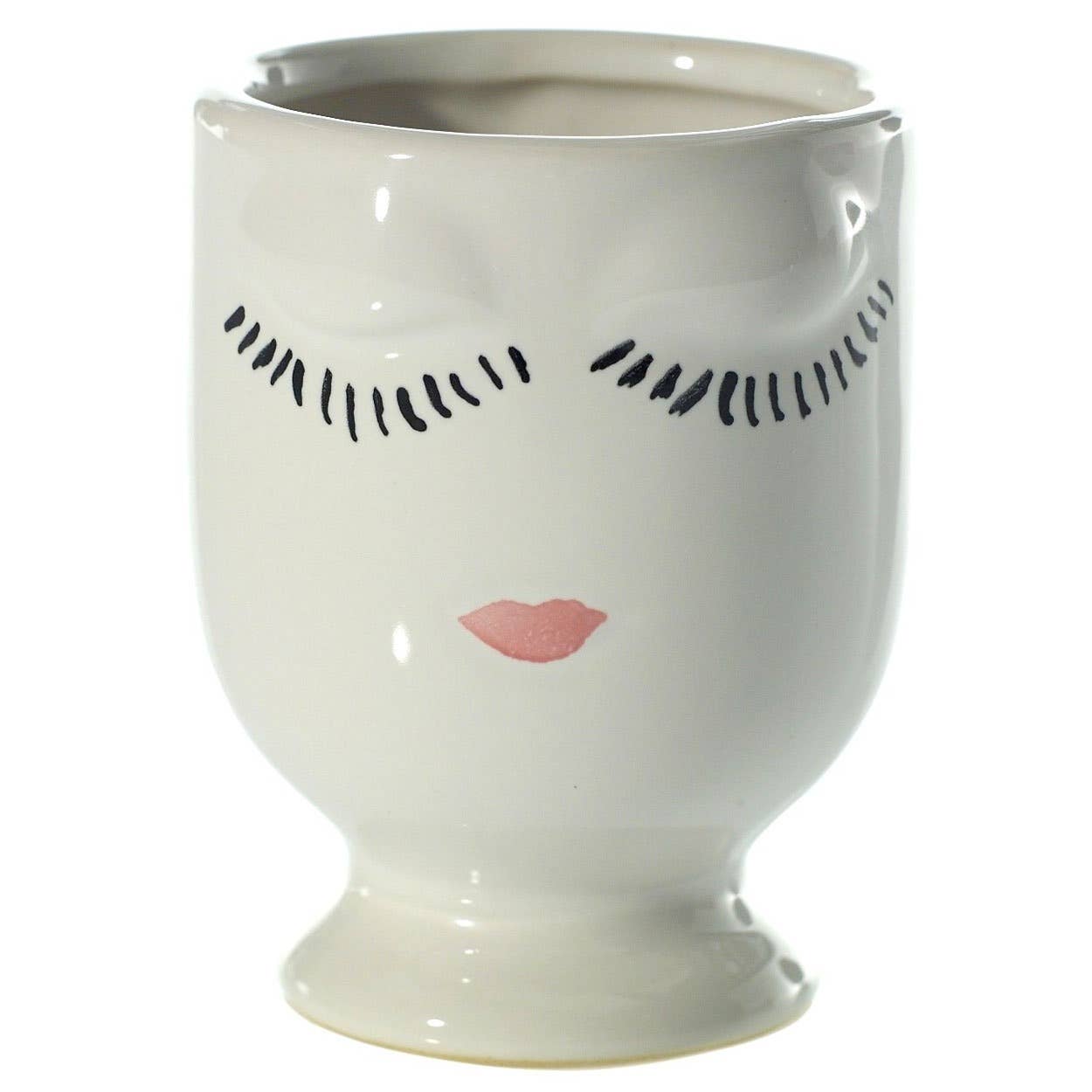 Hand-painted Lady Face Planter - Ceramic Pots For Plants