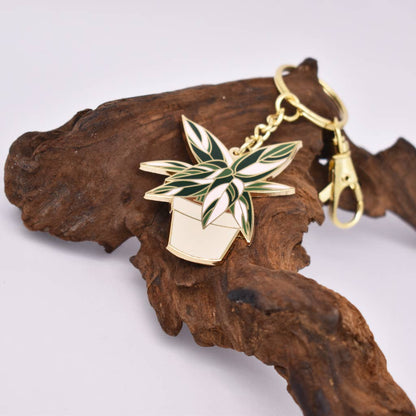 Plant Keychain - Stromanthe Triostar Keychain