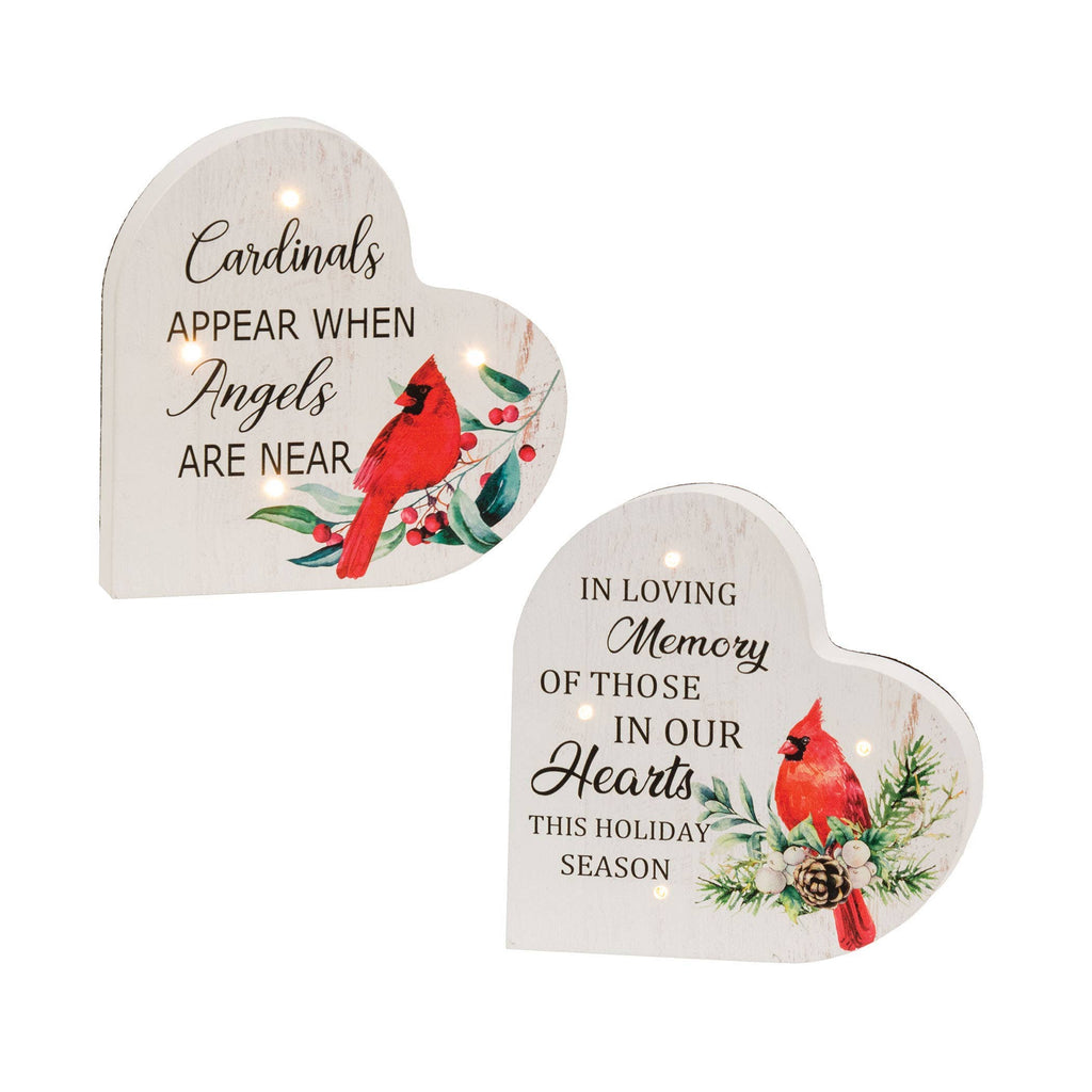 Cardinal Heart Sitter W/ LED Lights