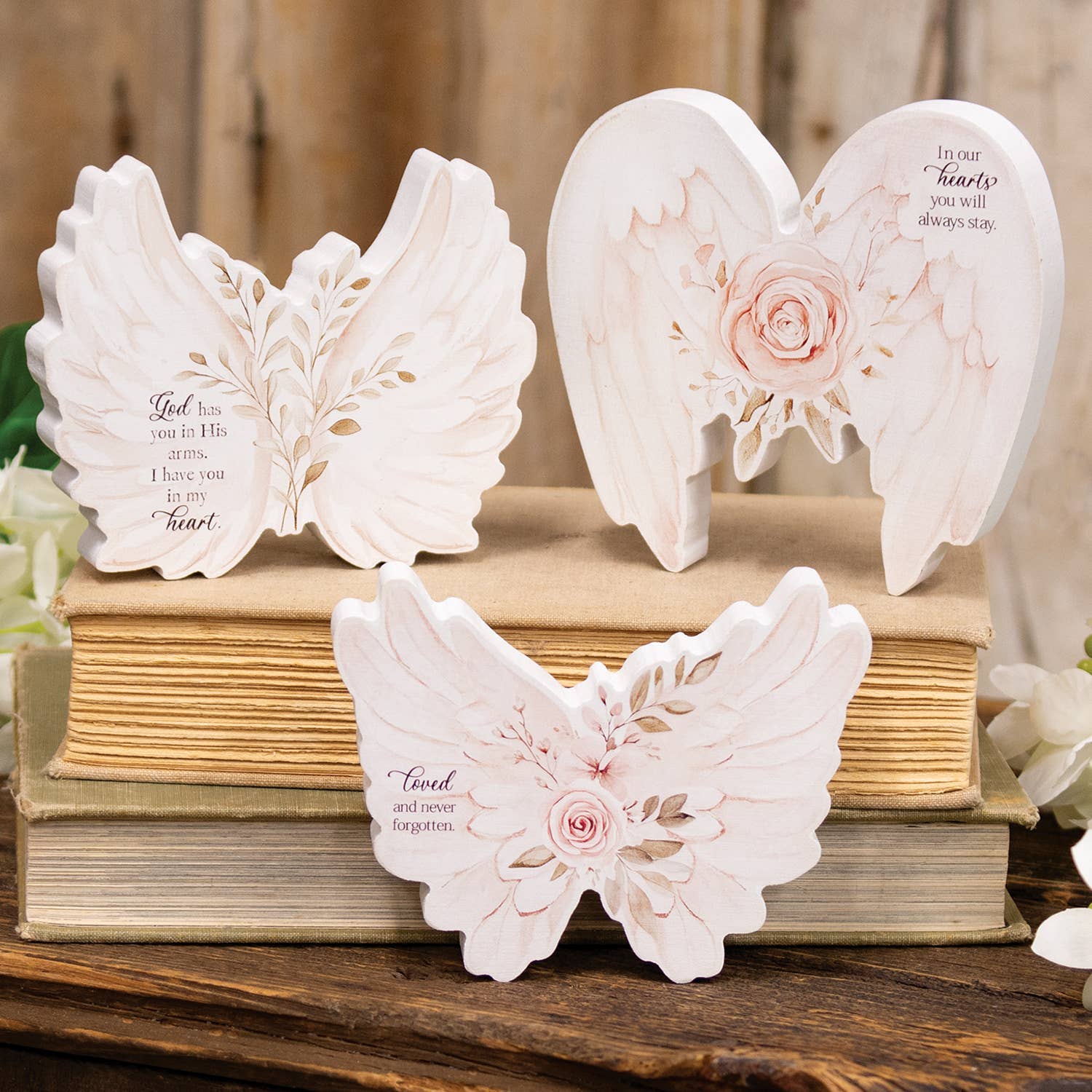 Comforting Words Angel Wing Sitter