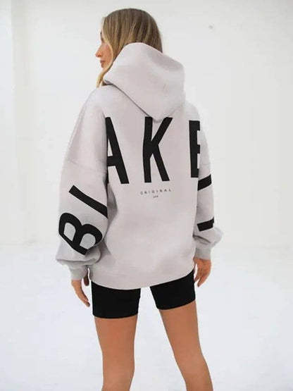 Fashionable Floral Printed Hooded Sweatshirt for Women