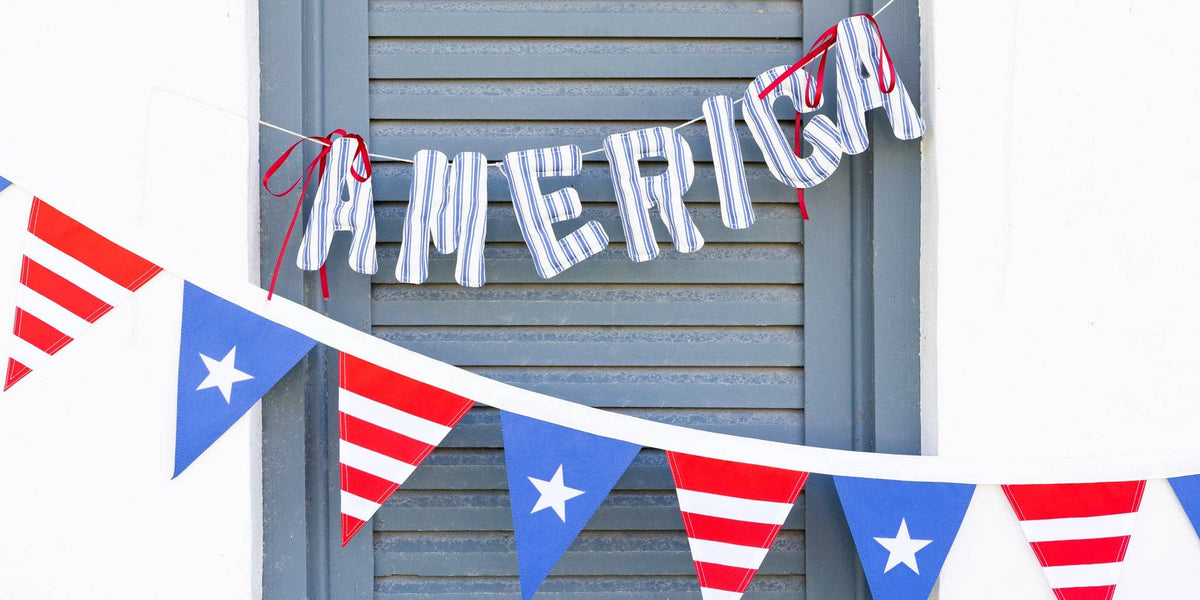 HAM1204 - America Ticking Fabric Puffy Banner