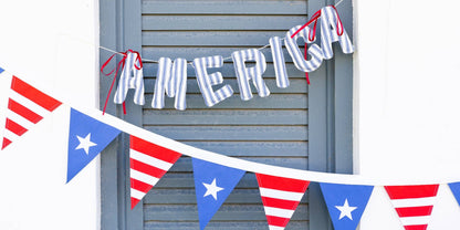 HAM1204 - America Ticking Fabric Puffy Banner