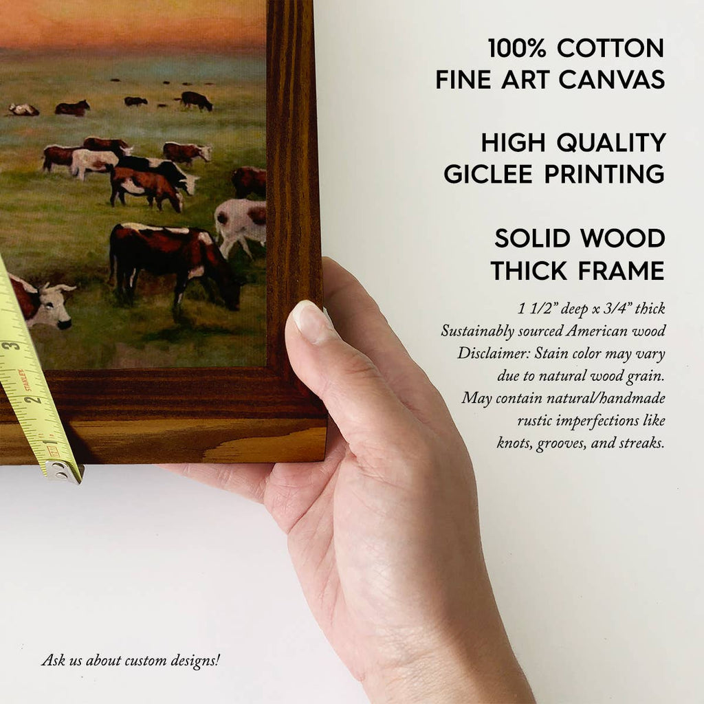 Cowboy Rancher - Ranch House Canvas Art - Wood Framed Decor 12x18