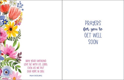 With Scripture Get Well Greeting Card - Beautiful Flwr Vase