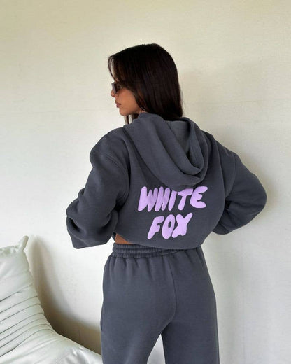Fashionable Sports Hooded Sweatshirt Two-Piece Set
