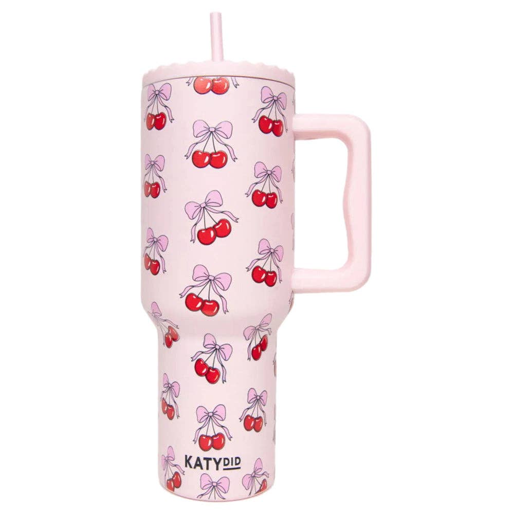 Cherry Bow 38 Oz Valentine's Tumbler Cup