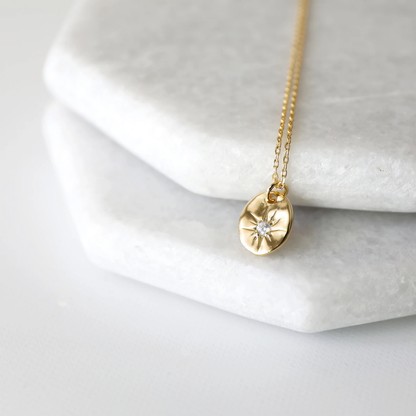 "Christ In Me" 14k Gold Cubic Zirconia Christian Necklace