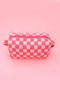 CHECKER GINGHAM MAKEUP COSMETIC POUCH BAG
