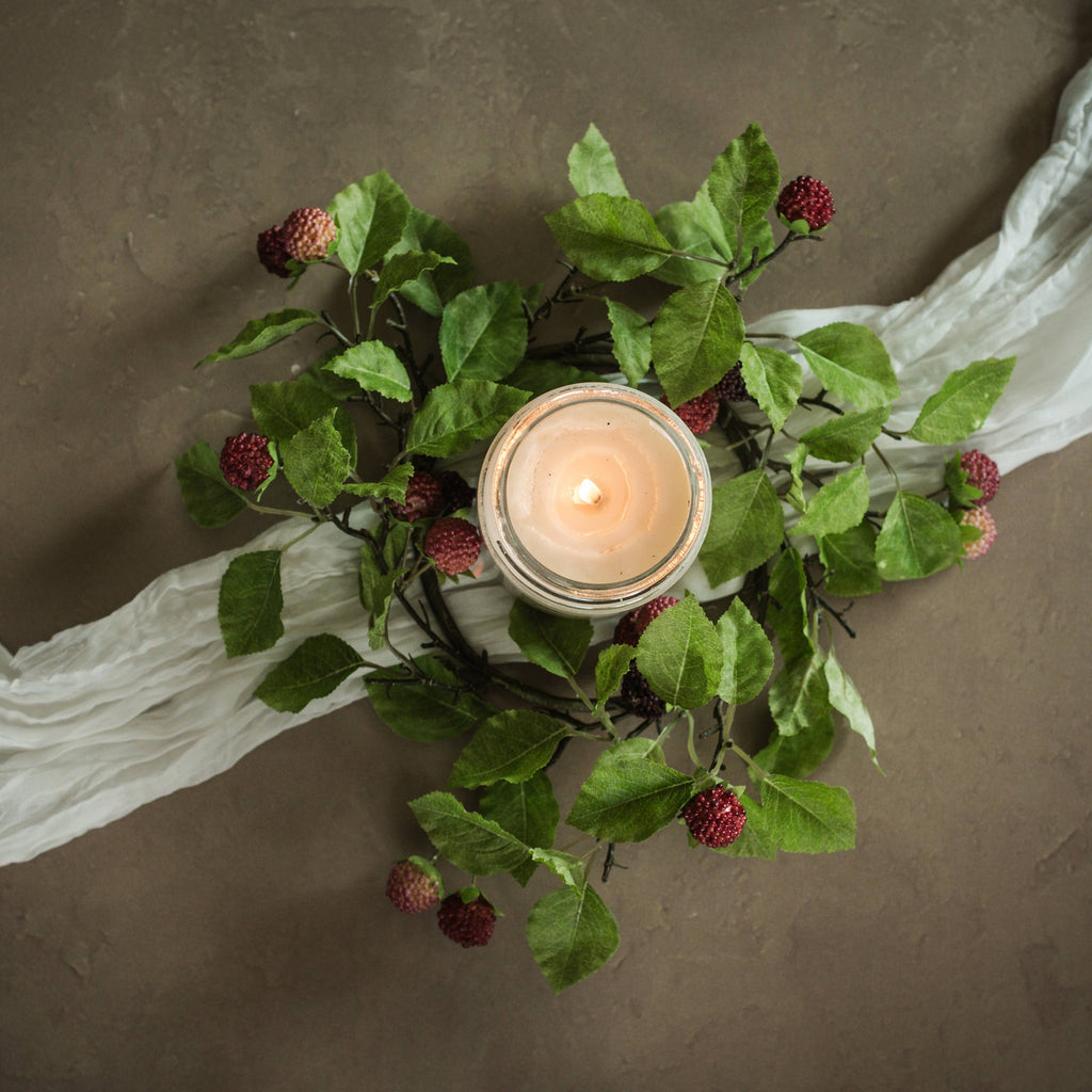 12" RASPBERRY CANDLE RING