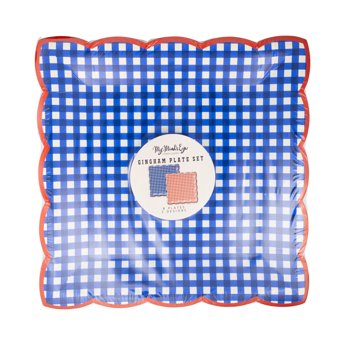 Gingham 9" Paper Plate Set