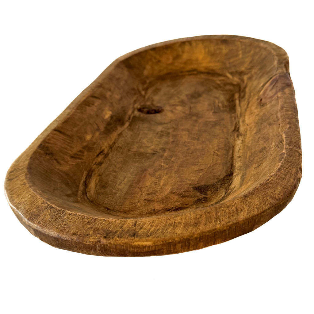 Medium Wood Carved Bowl 20"