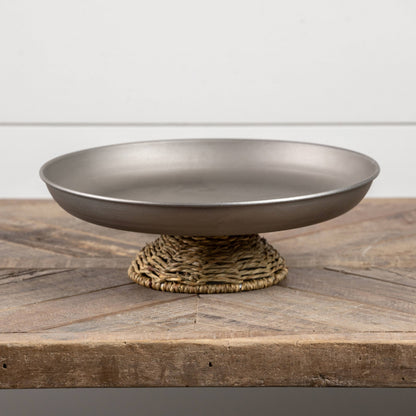 12" METAL AND GRASS PEDESTAL STAND