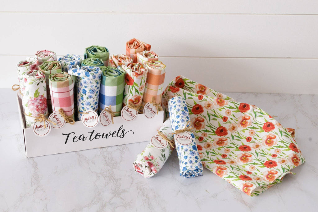 Tea Towels - Asstd Floral Set (Pk/18 Ast)