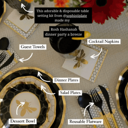 Honeybee Wavy Paper Dinner Plate/8pk