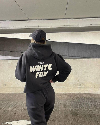 Fashionable Sports Hooded Sweatshirt Two-Piece Set