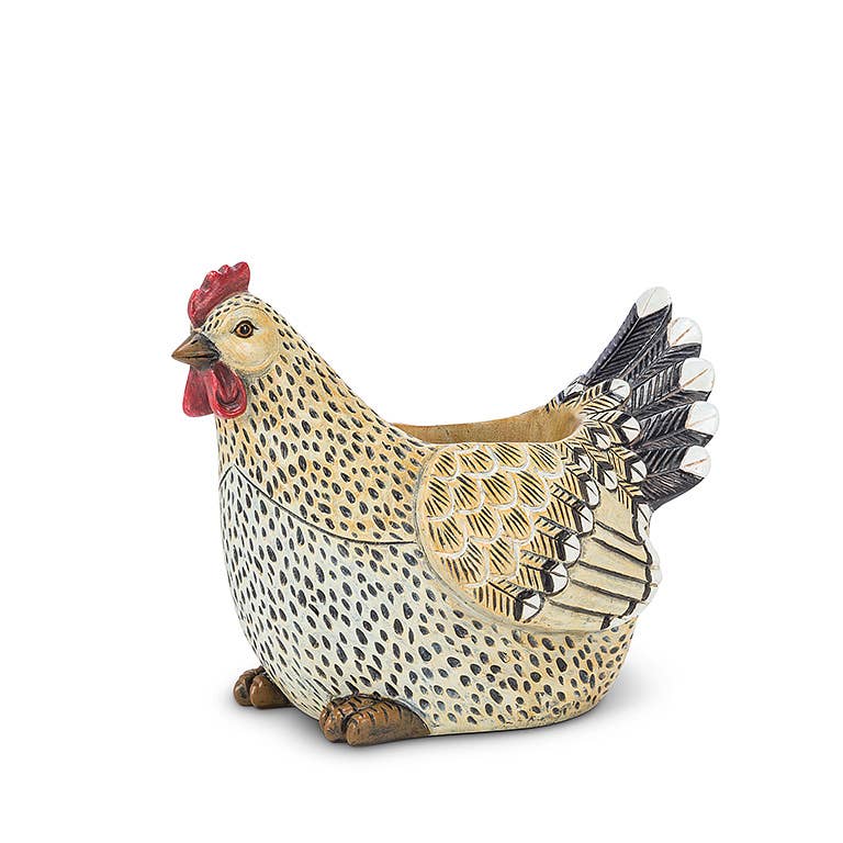 Blk Tail Rooster Planter-9"L-1219