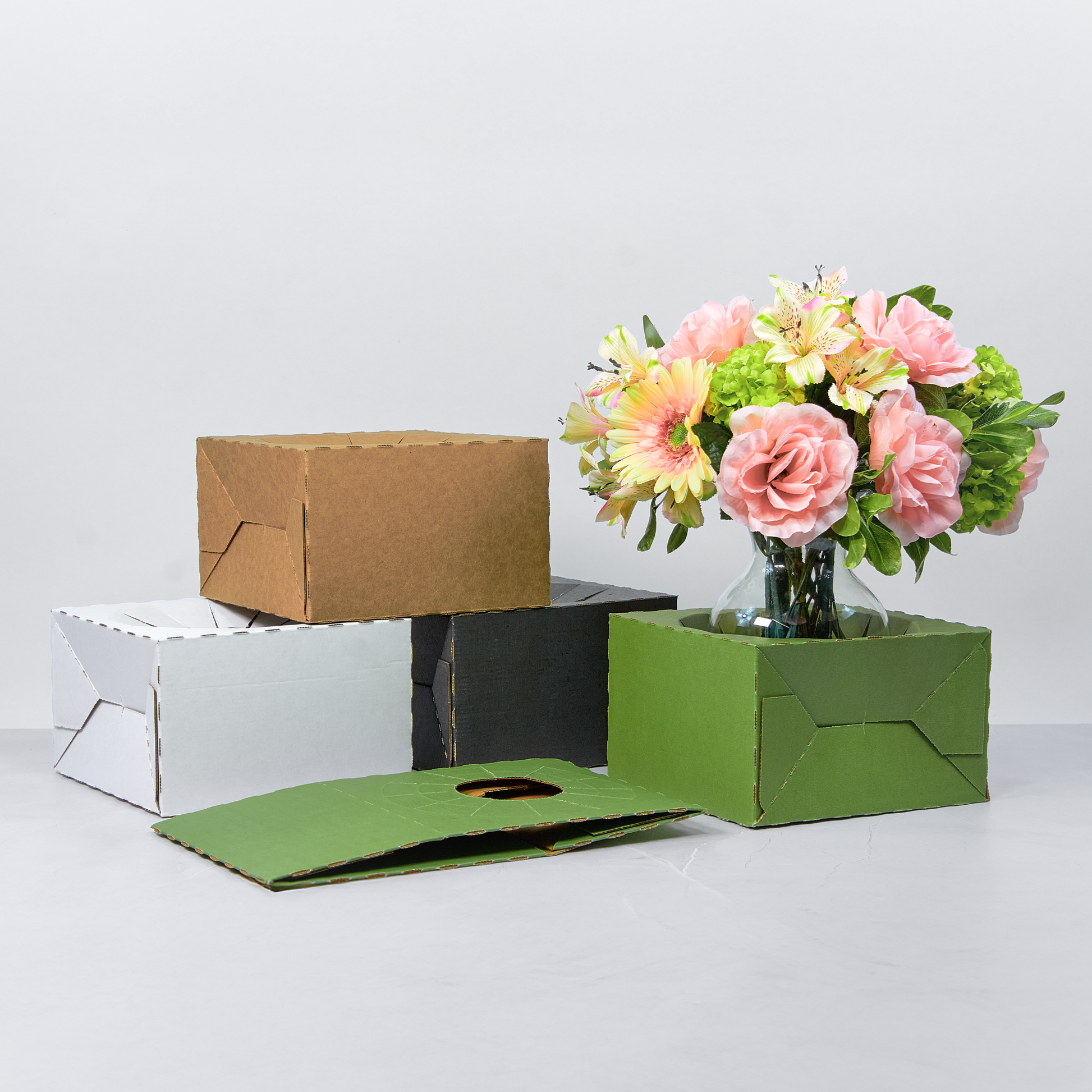 50PK - 8"L Pop Up Floral Delivery Box for Vase Transport