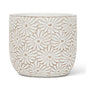 Lg Wht Daisy Round Planter-6"H-916