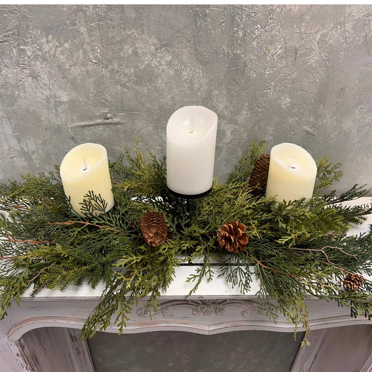 Real Touch Mixed Cedar Centerpiece 32"