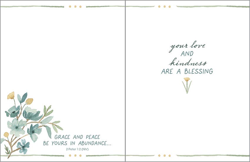 With Scripture Mother's Day Greeting Card - Blue/Gold Flower